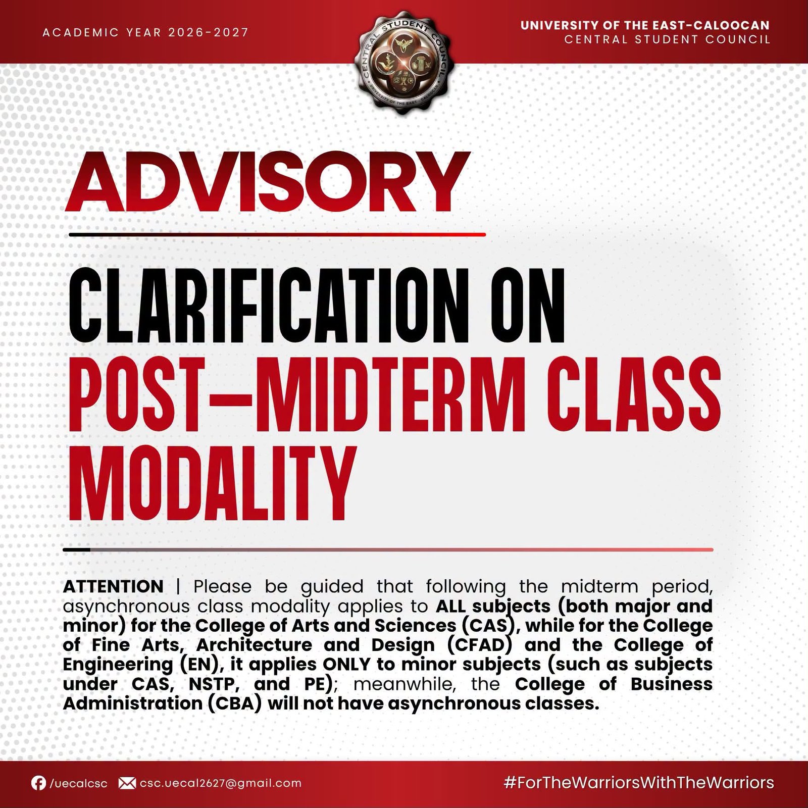 Asynchronous Class Modality Advisory 1